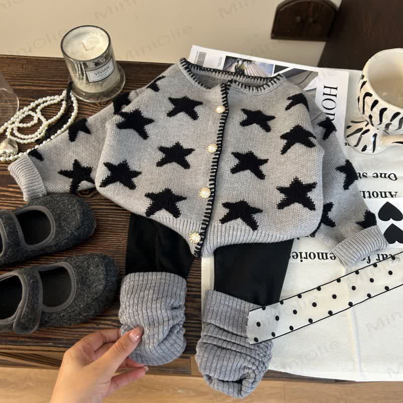 Toddler Kid Star Grey Sweater/Leggings