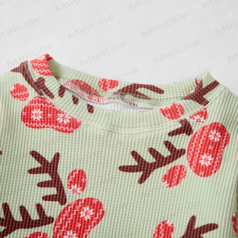 Baby Christmas Sayre Island Elk Waffle 2-piece Set