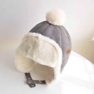 Baby Fleece Warm Hairball Hat