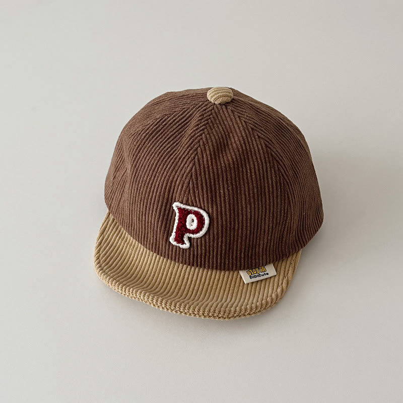 P Baby Bear Letter Sun Peaked Cap