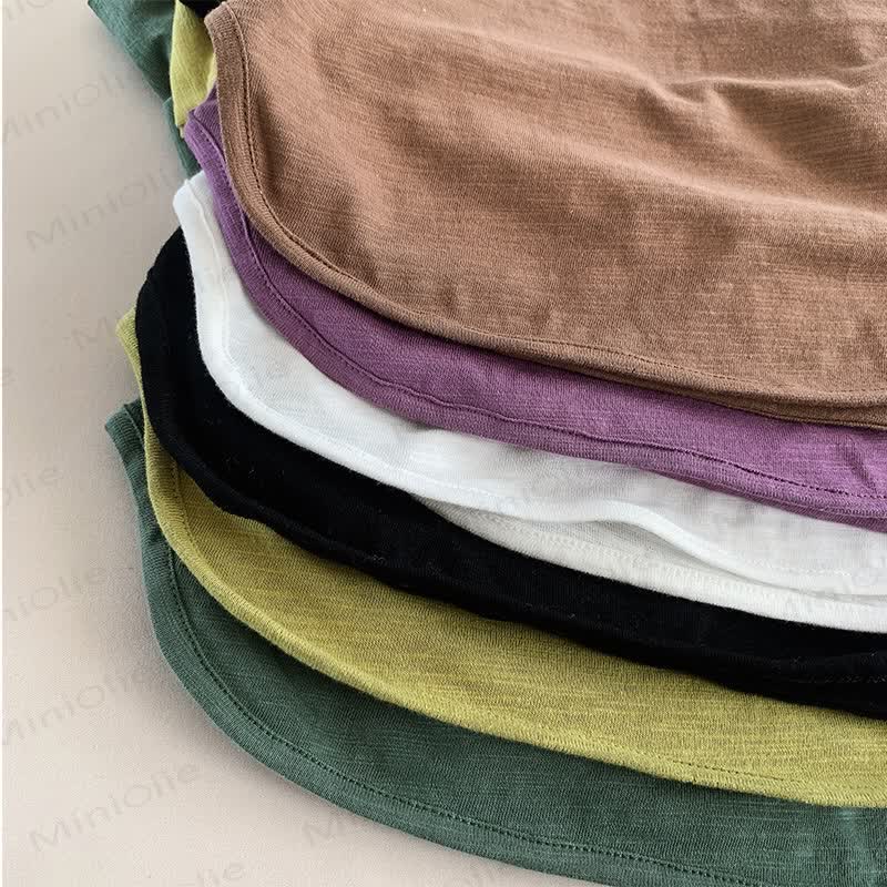 Toddler Solid Color Retro Soft T-shirt