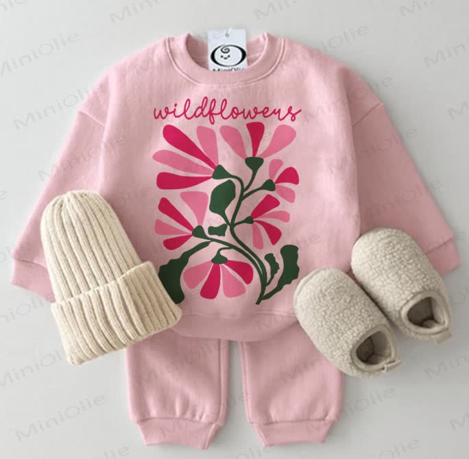 WILDFLOWERS Baby Sweatshirt 2-piece Pink Set