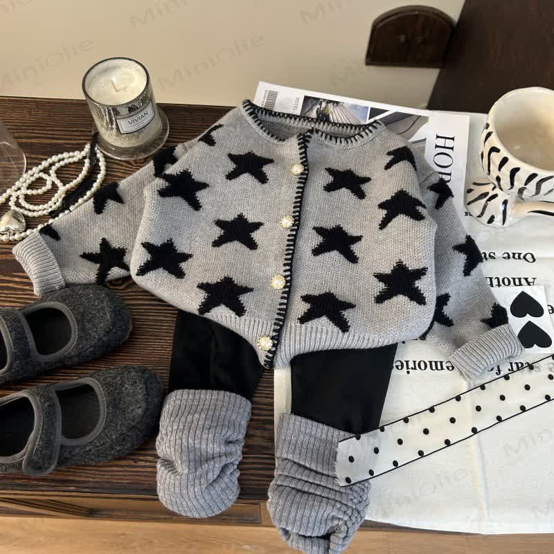 Toddler Kid Star Grey Sweater/Leggings