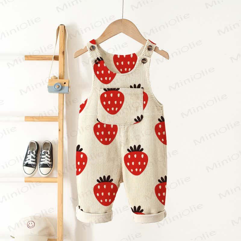 Baby Toddler Strawberry Printed Overalls