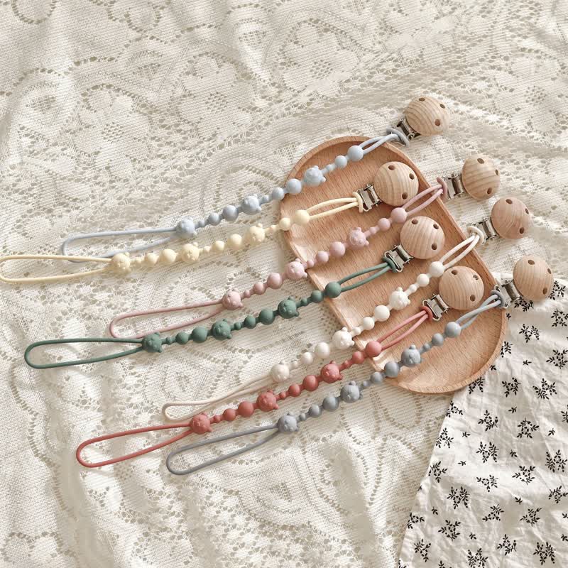 Baby Silicone Bear Pacifier Clip