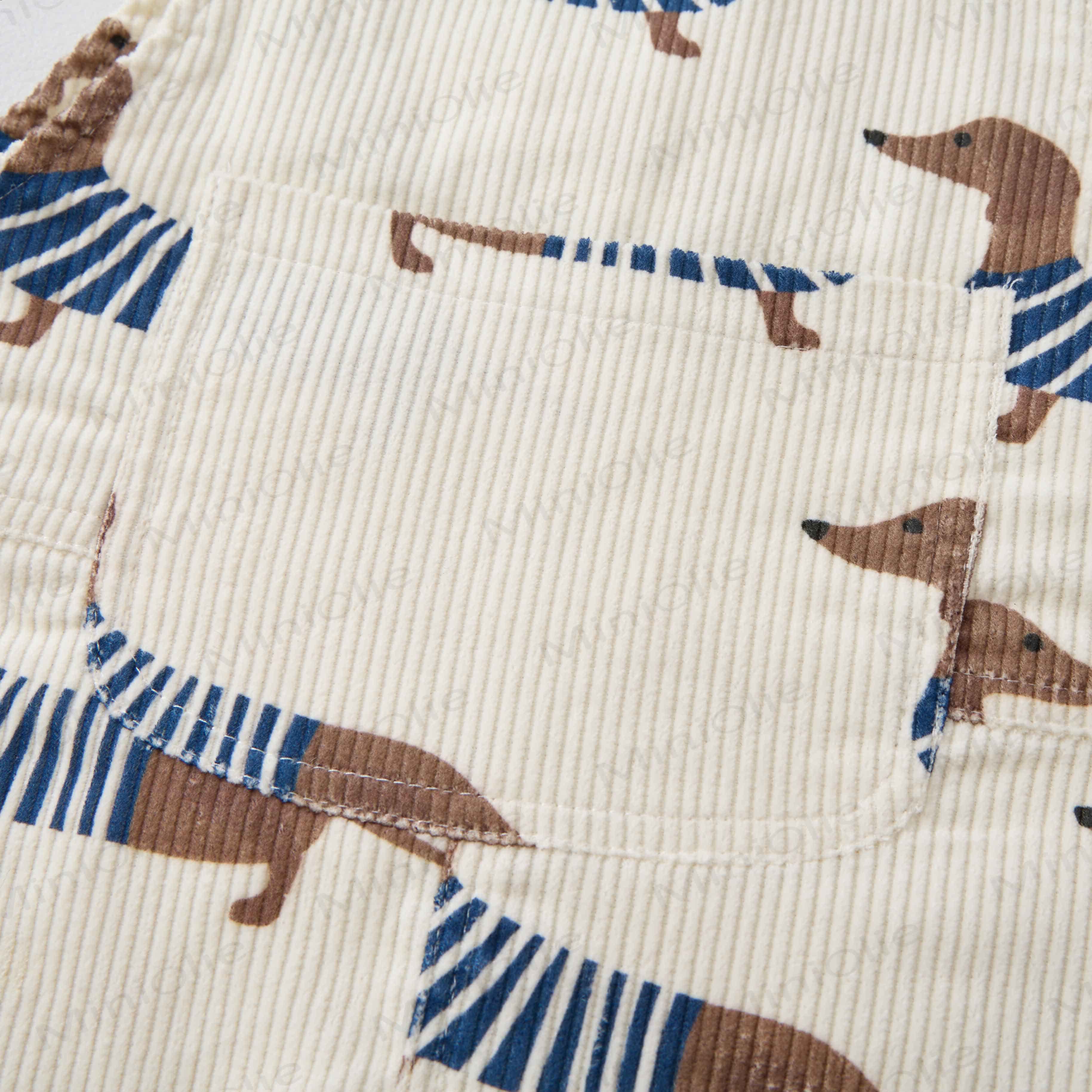 Baby Toddler Dachshund Corduroy Overalls