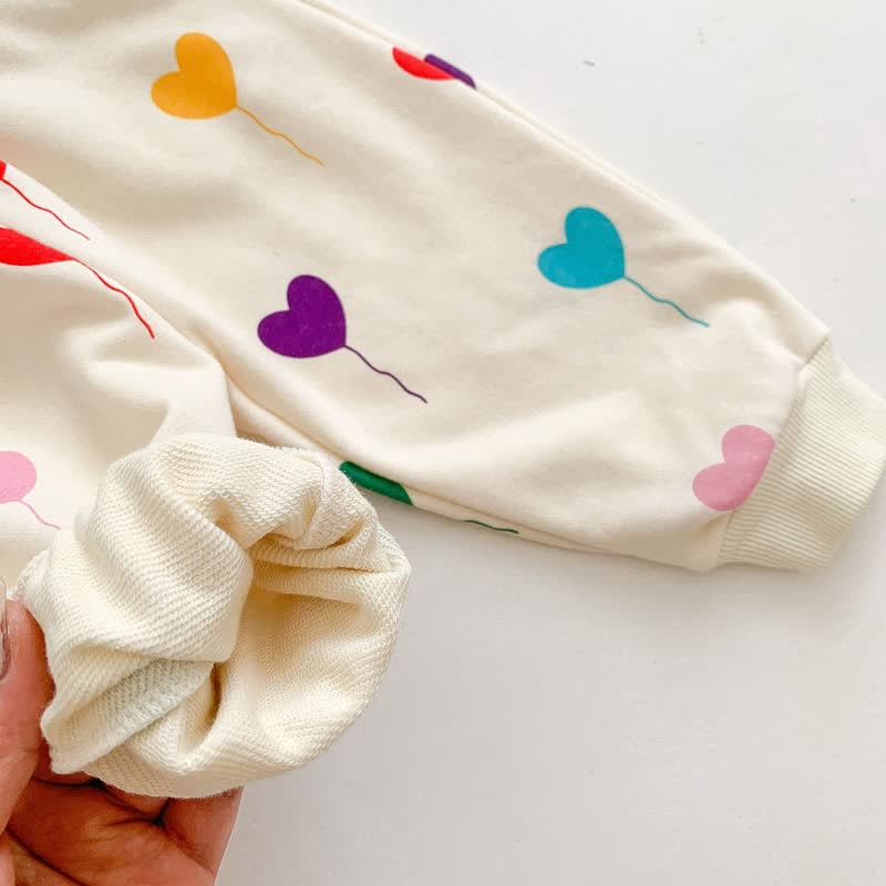 Baby Heart Balloon Sweatshirt and Pants Set