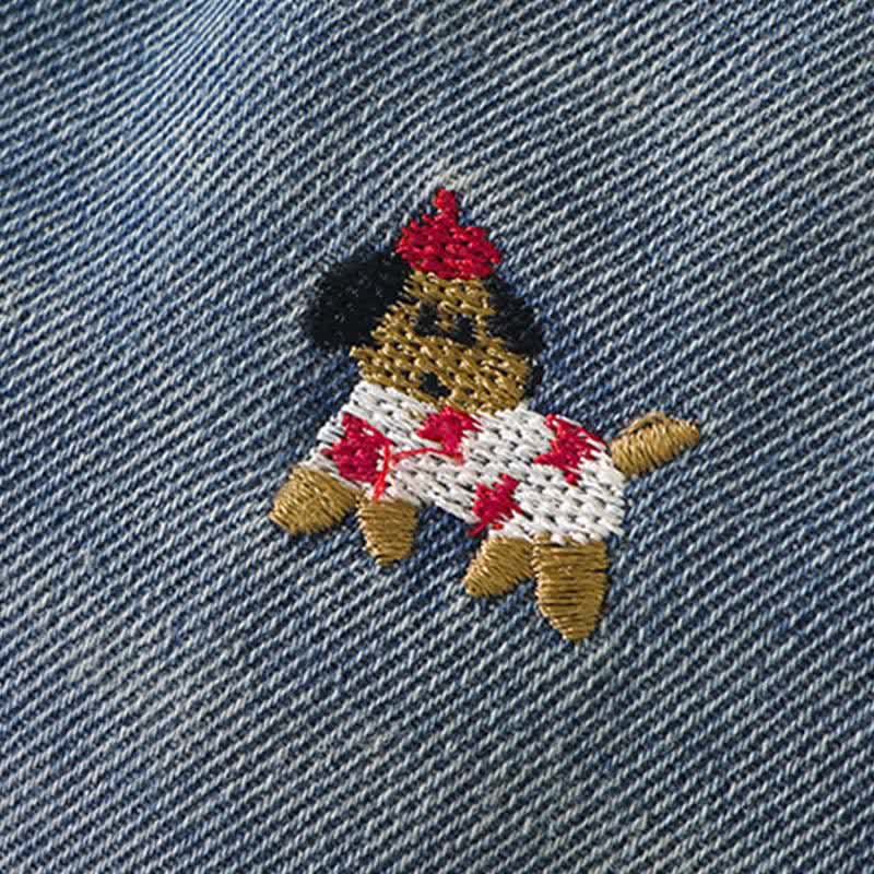 Baby Toddler Puppy Embroidered Denim Pants