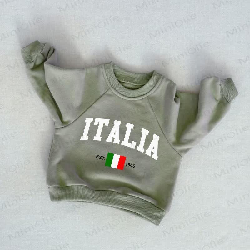 ITALIA EST.1946 Baby Toddler Grey Green Sweatshirt