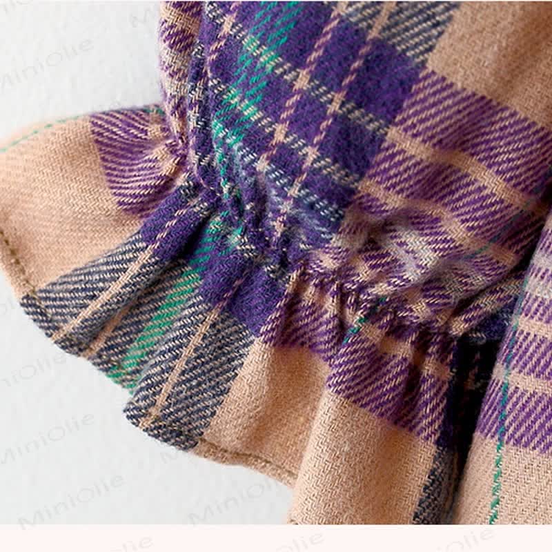 Baby Plaid Dress with Bear Doll