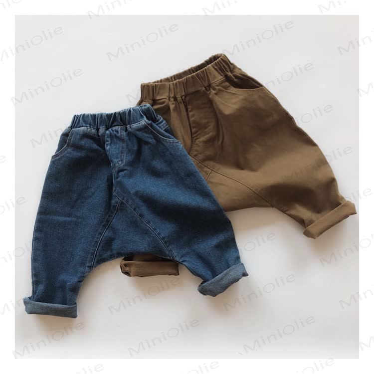 Baby Toddler Solid Color Denim Jogger Pants