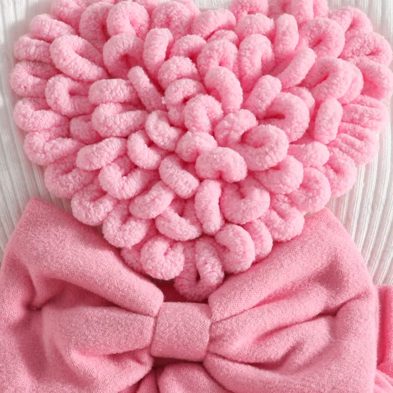 Baby Heart Rib Skirted Bodysuit with Headband