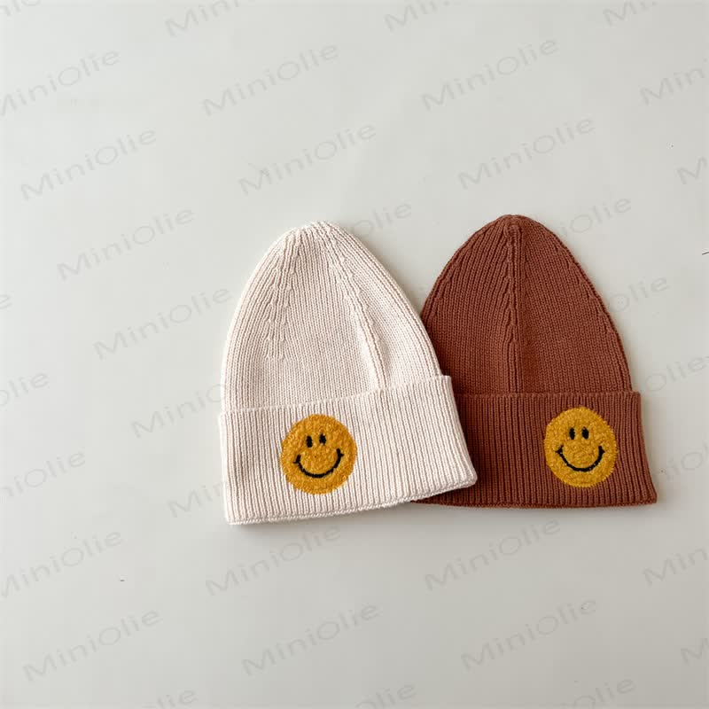 Baby Embroidered Smile Face Beanie