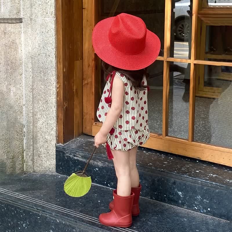 Baby Toddler 2-Piece Red Dots Striped Set