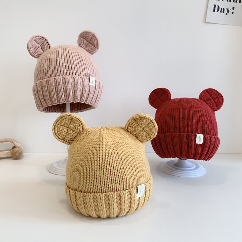 Baby Bear Ears Knitted Beanie
