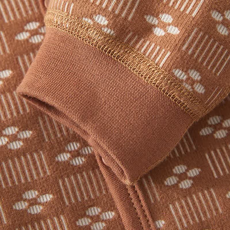 Baby Jacquard Fleece Lined Hooded Romper