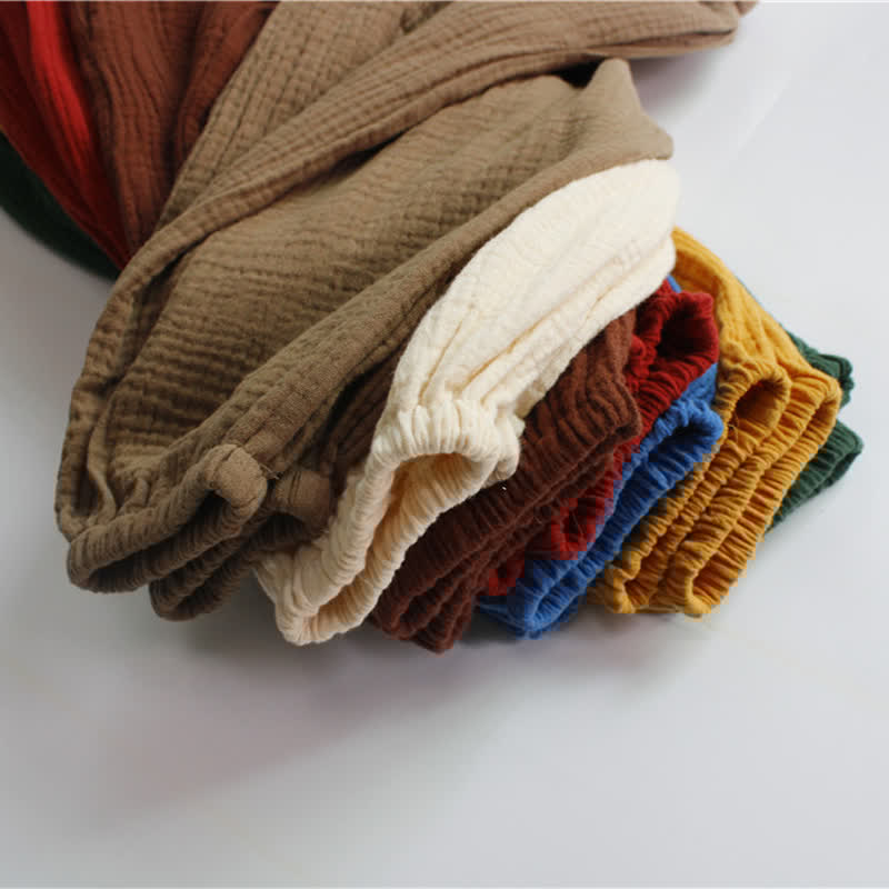 Toddler Retro Solid Color Linen Pants