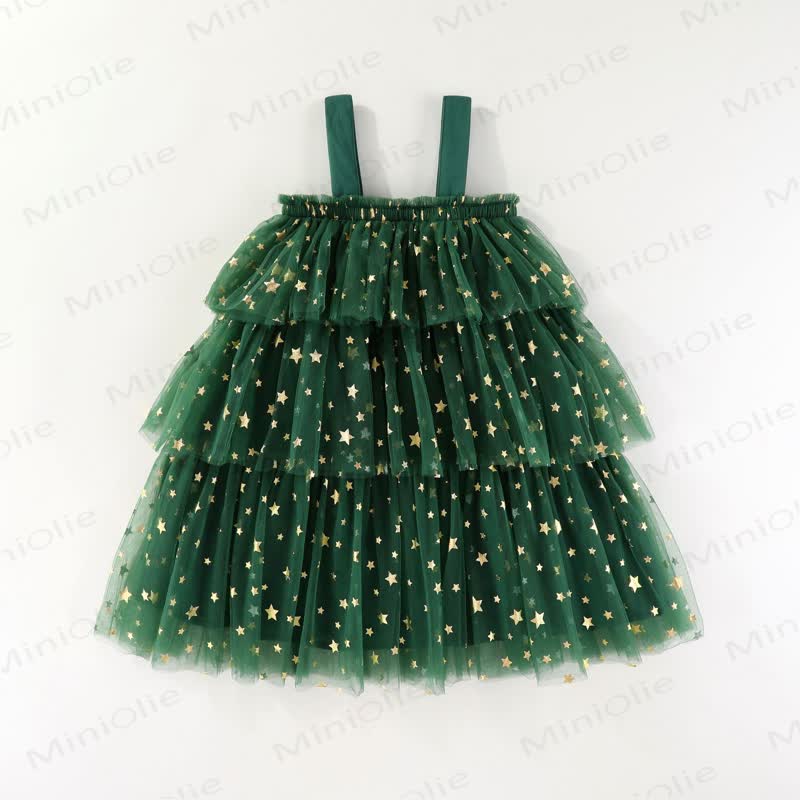 Toddler Green Tulle Colorful Bow Dress