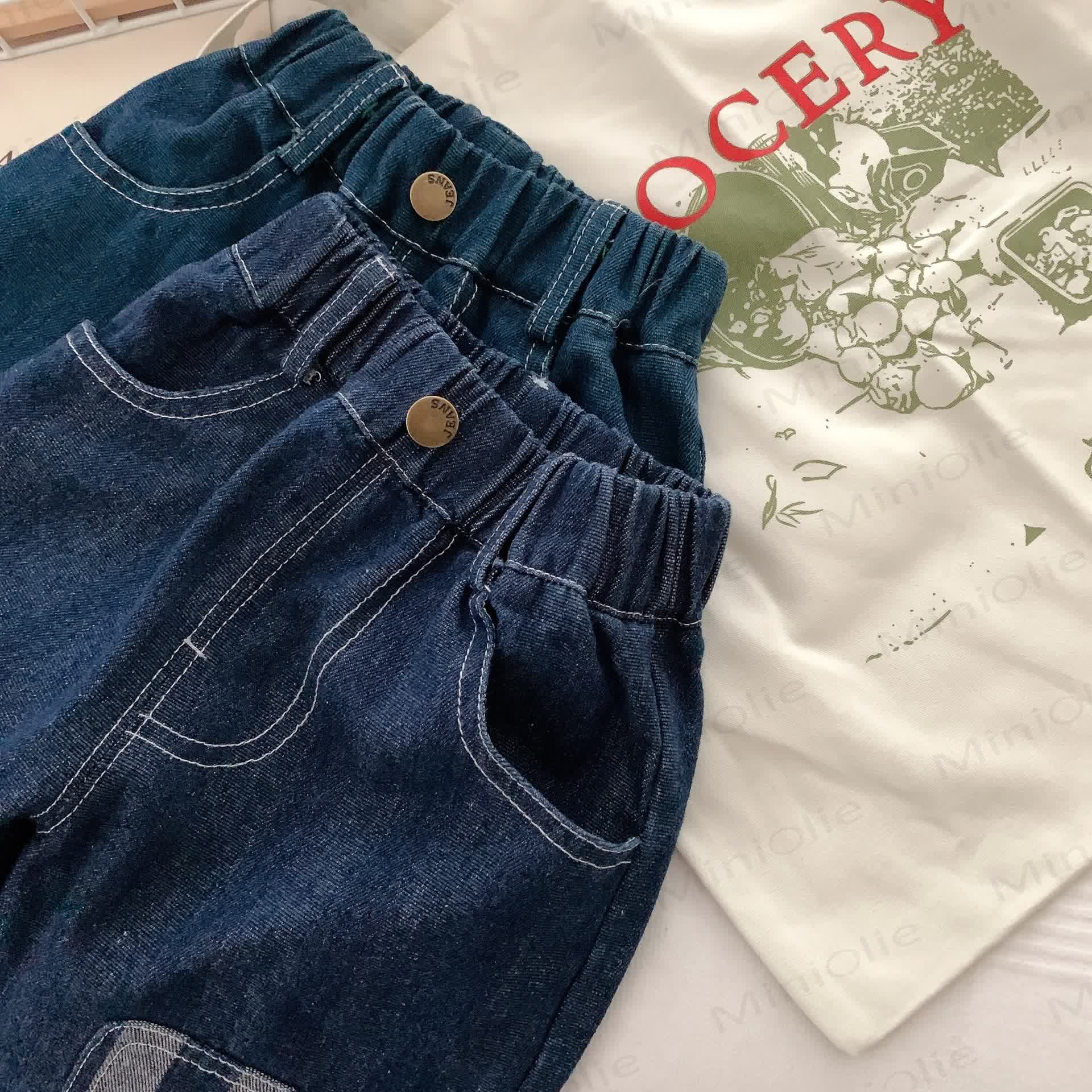 Toddler Boy Patch Striped Casual Denim Pants