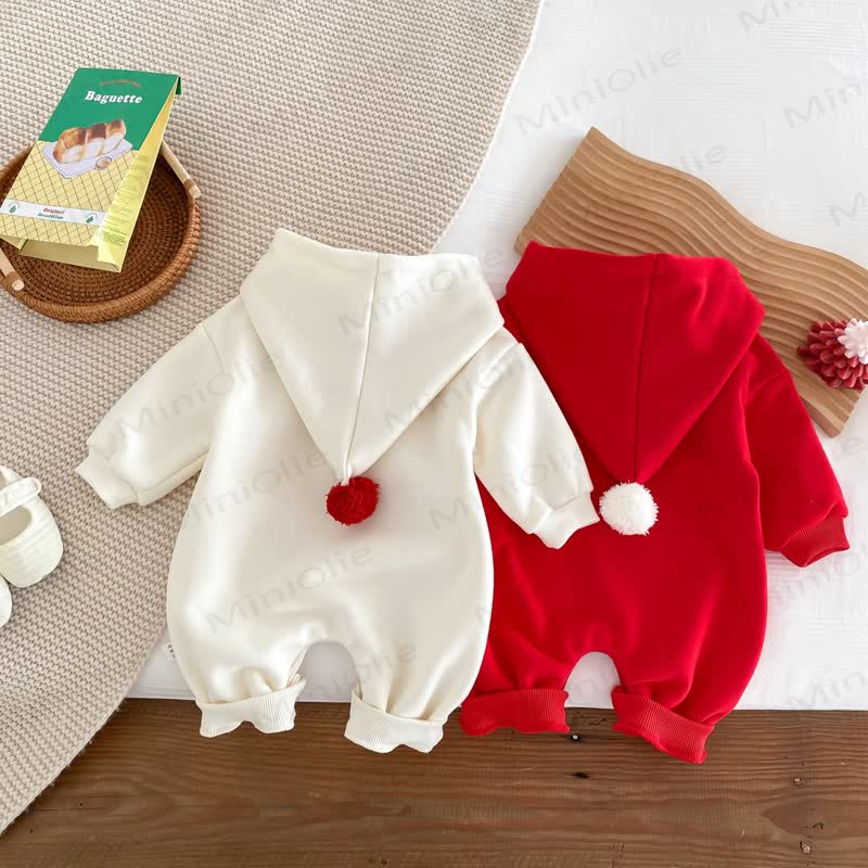 MERRY CHRISTMAS Baby Hooded Romper