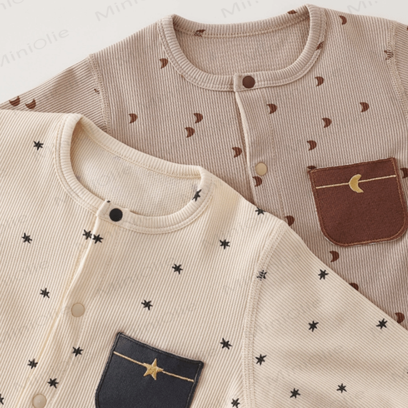 Baby Stars Moons Pit Striped Romper