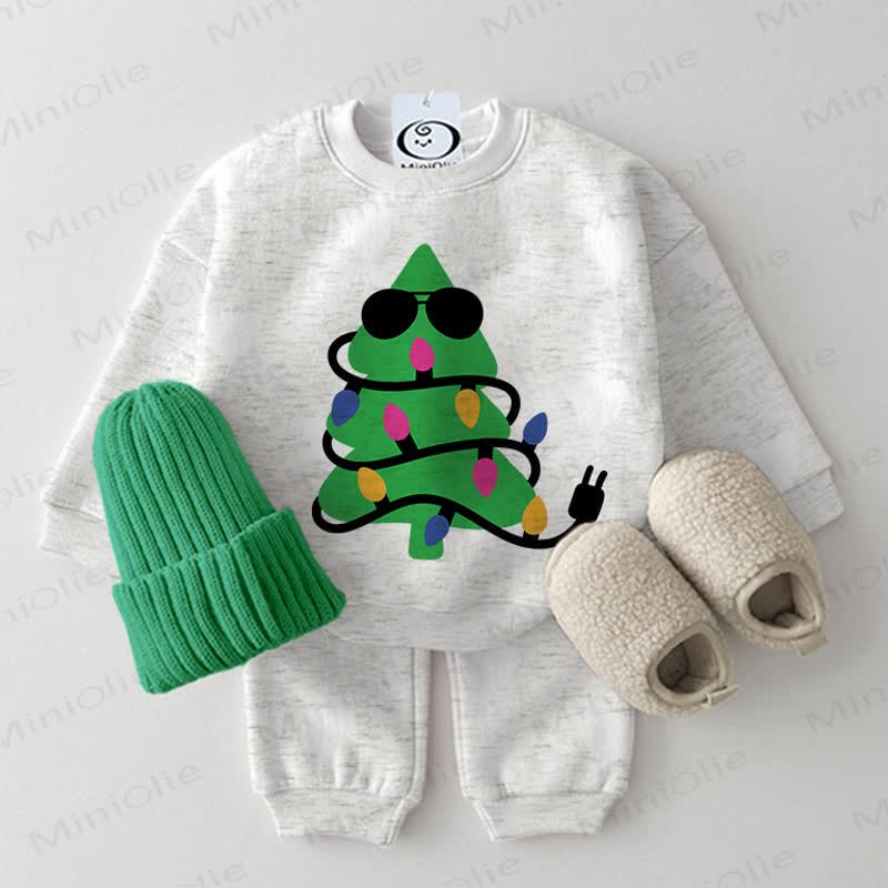 Baby Christmas Tree  2-piece Light Grey Set