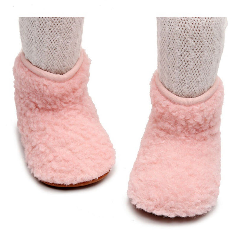 Baby Solid Color Pre-walker Fleece Boots