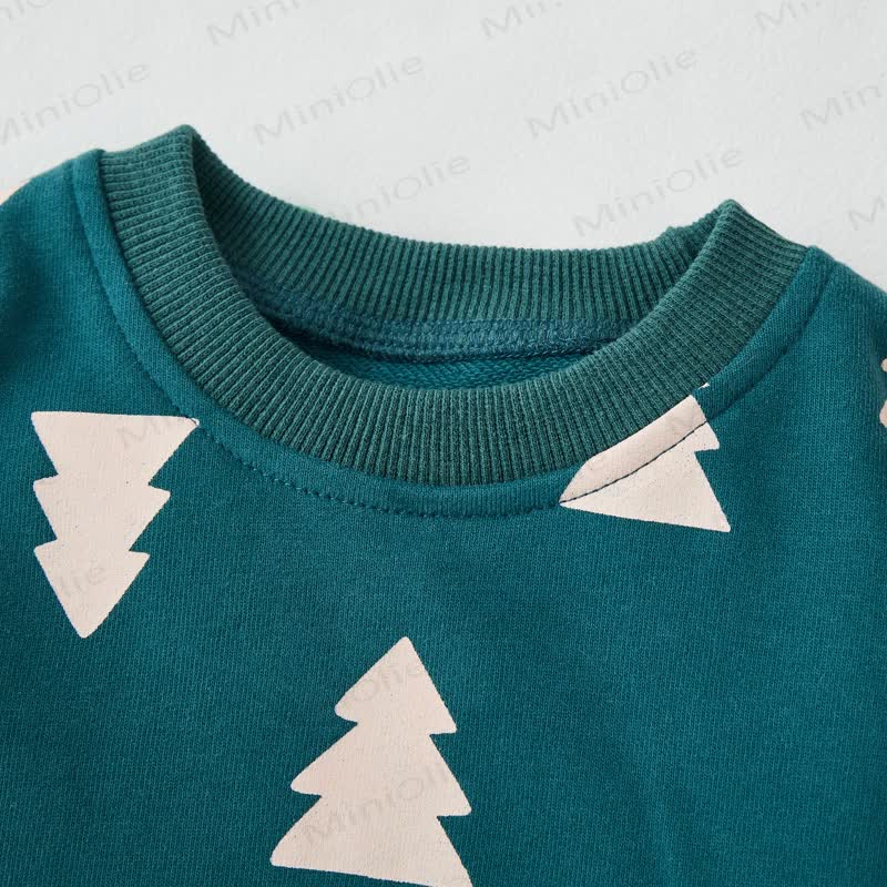 Baby Toddler Green Christmas Tree 2-piece Sweatshirt Set