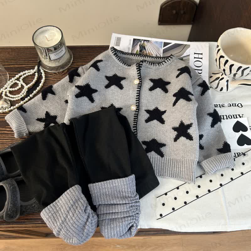 Toddler Kid Star Grey Sweater/Leggings