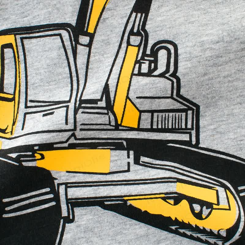Kid Boy Excavator Grey T-Shirt