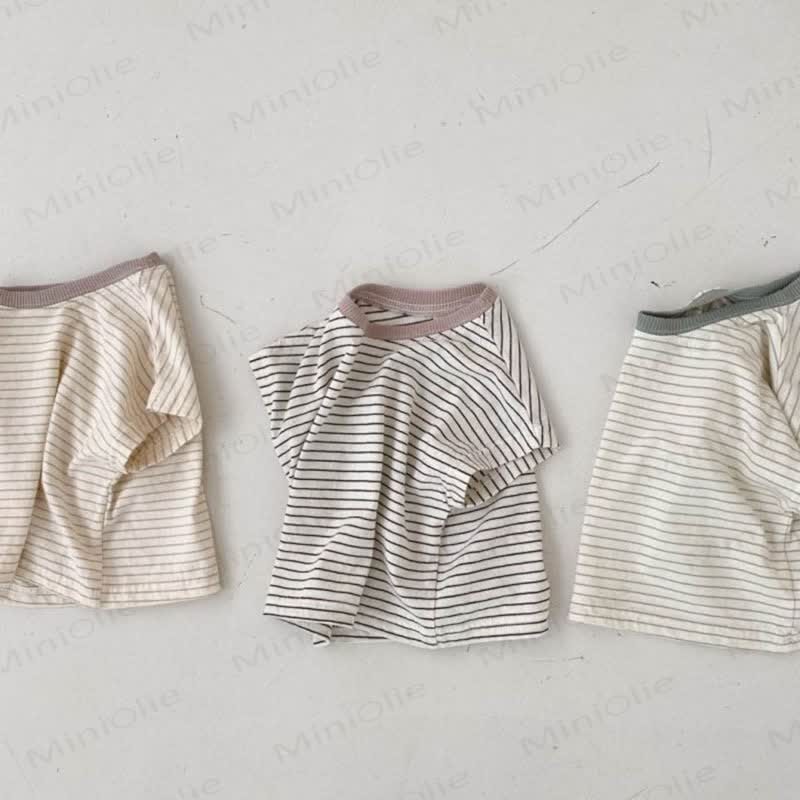 Baby Contrast Collar Striped T-Shirt