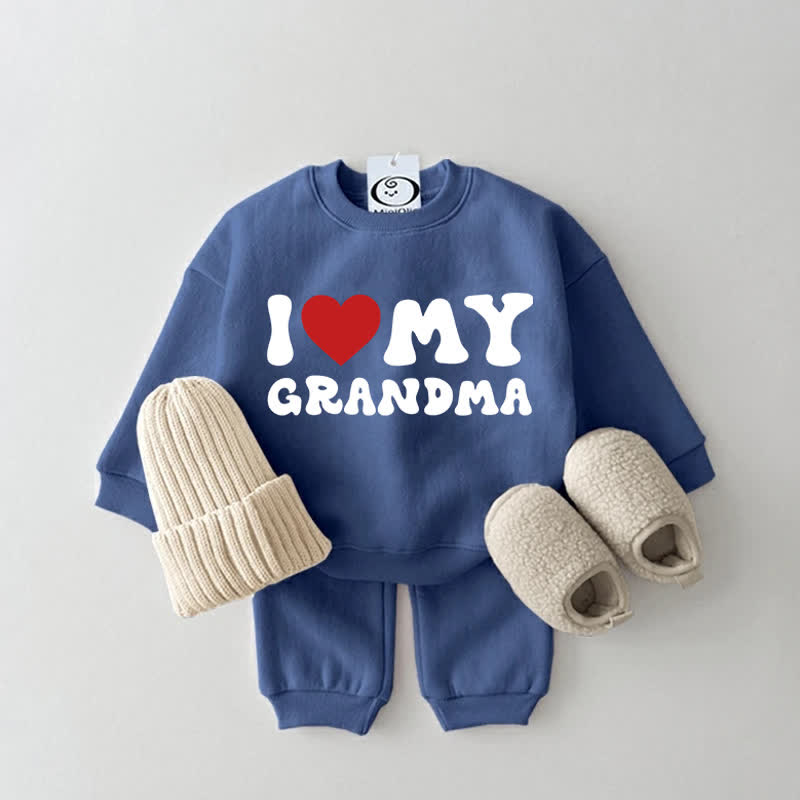 I LOVE MY GRANDMA Baby 2-Piece Blue Set