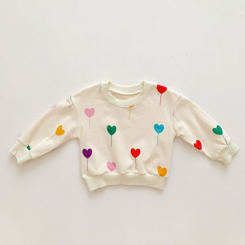 Baby Heart Balloon Sweatshirt and Pants Set