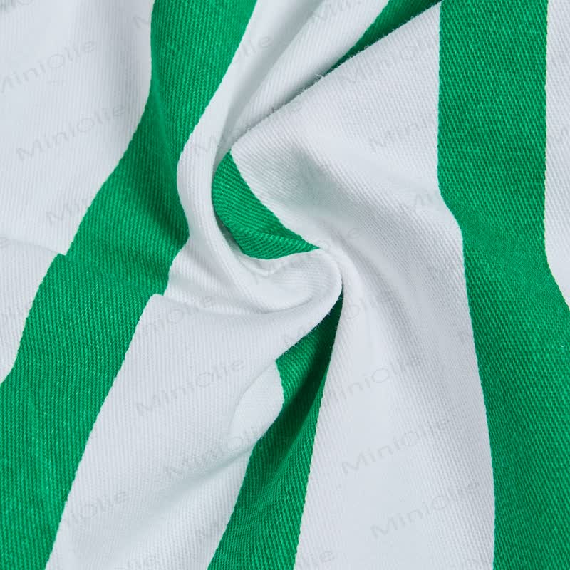 RED HOT SILLY PEPPERS Baby Green/Red Vertical Striped 2-piece Set