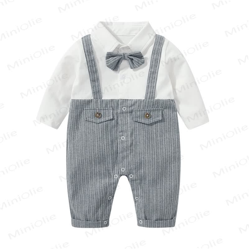 Baby Fake 2pcs Strap Striped Romper