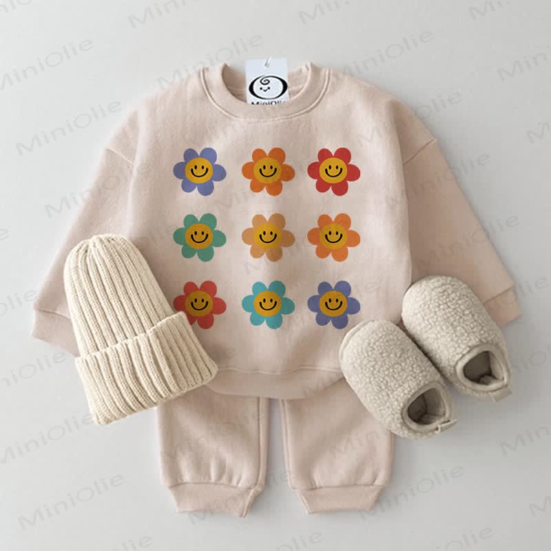 Baby Smiley Flower Beige 2-piece Set