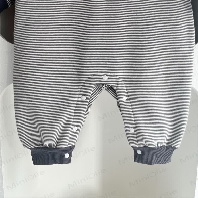 Baby Striped Hooded Soft Romper