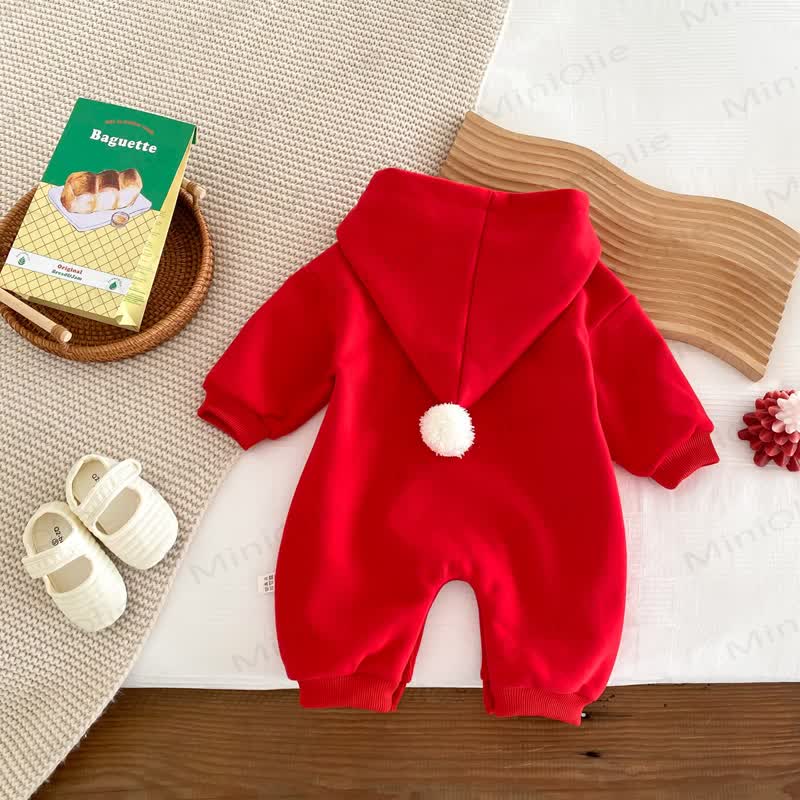 MERRY CHRISTMAS Baby Hooded Romper