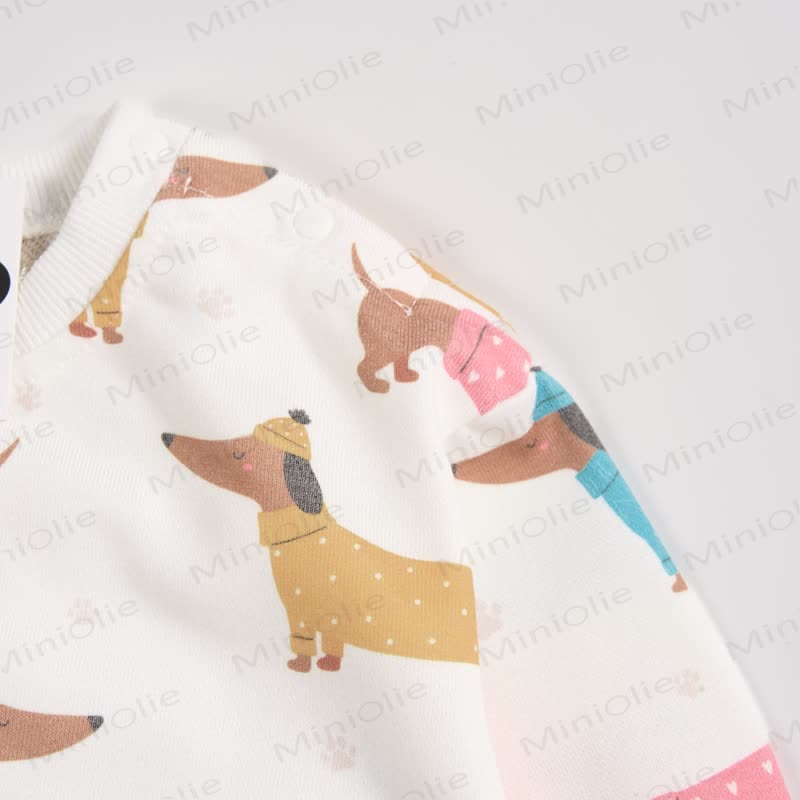 Baby Toddler Dachshund White Sweatshirt