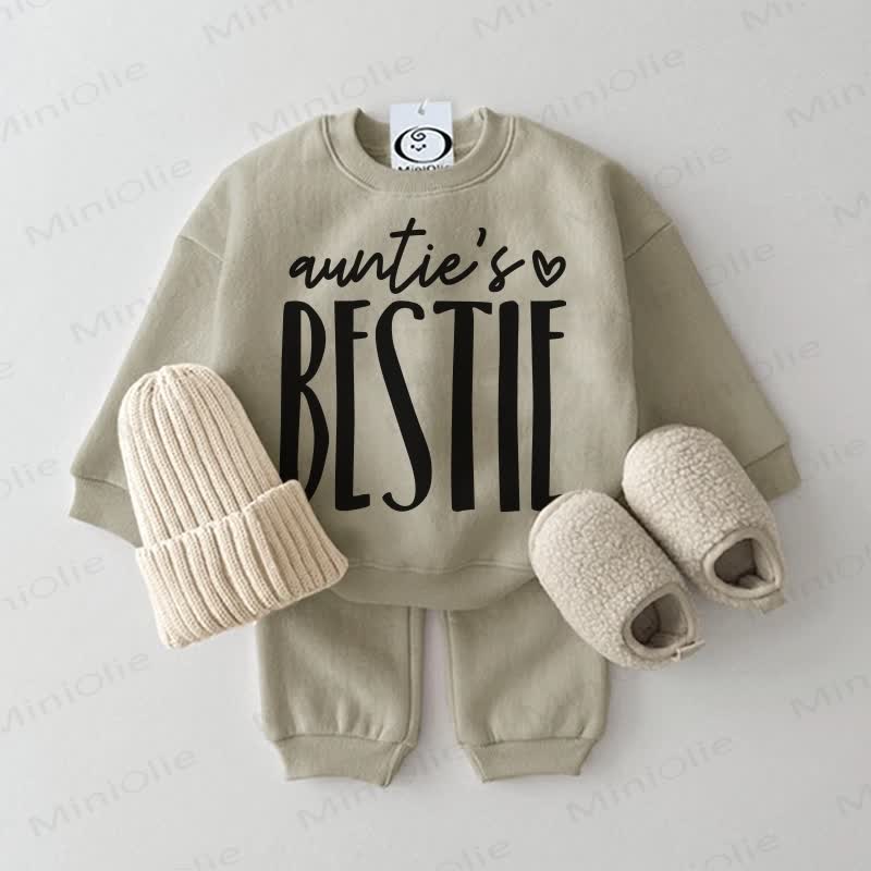 AUNTIE'S BESTIE Baby Grey Green 2-piece Set