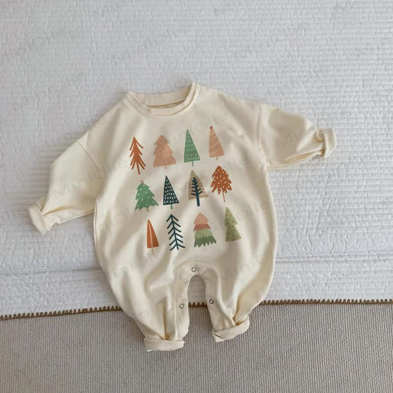 Baby Beige Christmas Tree Romper