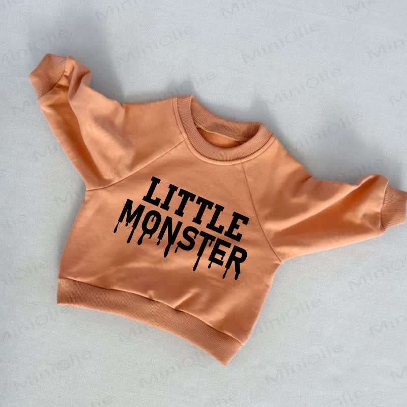 LITTLE MONSTER Baby Toddler Orange Sweatshirt