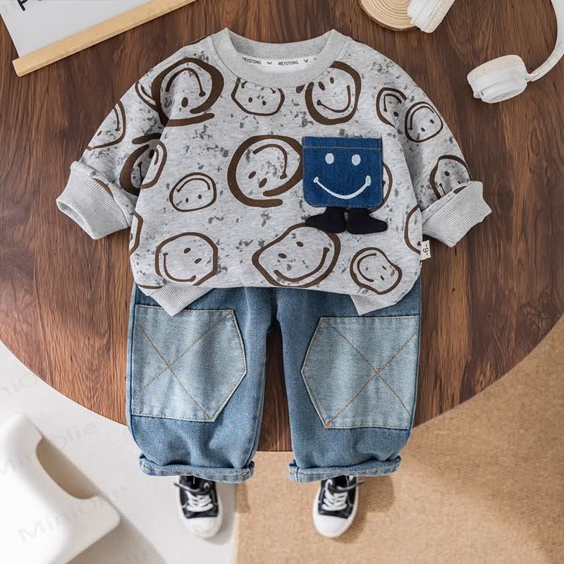 Baby Boy 2-Piece Denim Smile Set
