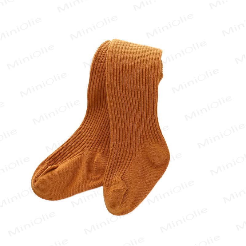 Baby Ribbed Solid Color Tights