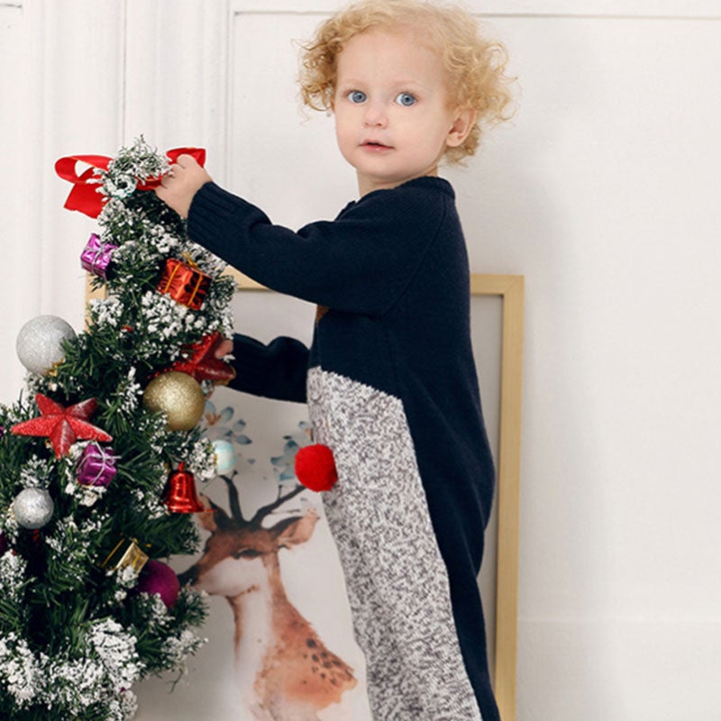 Christmas Elk Knitted Romper