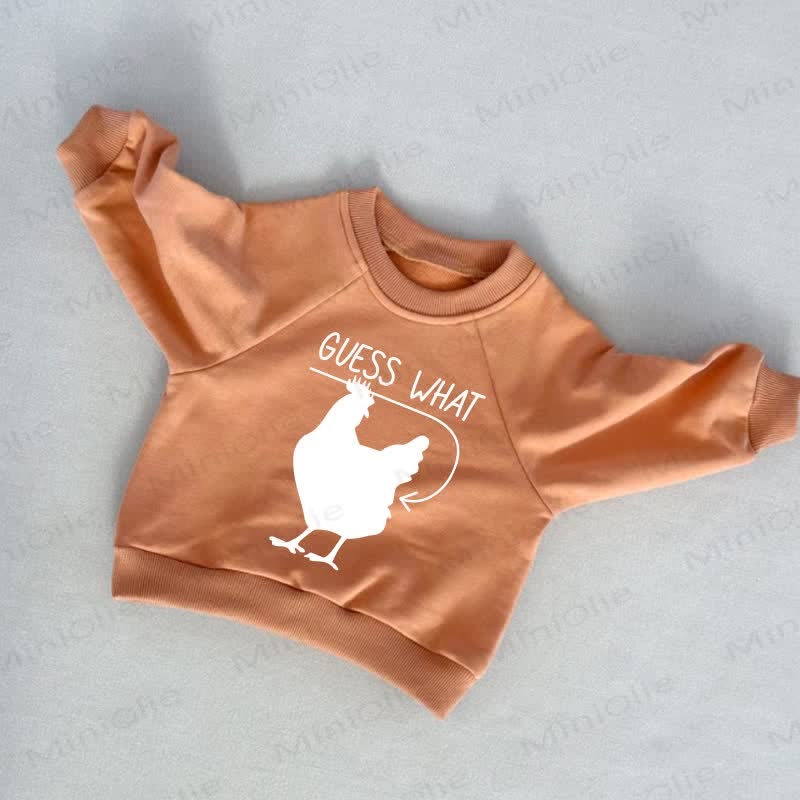 GUESS WHAT Baby Toddler Hen Orange Sweatshirt