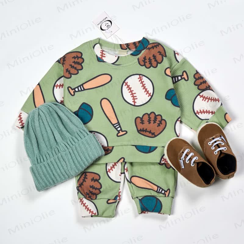 Baby Waffle Baseball Element 2-piece Set