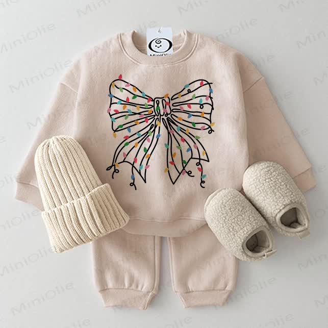 Baby Light Bow 2-piece Beige Set