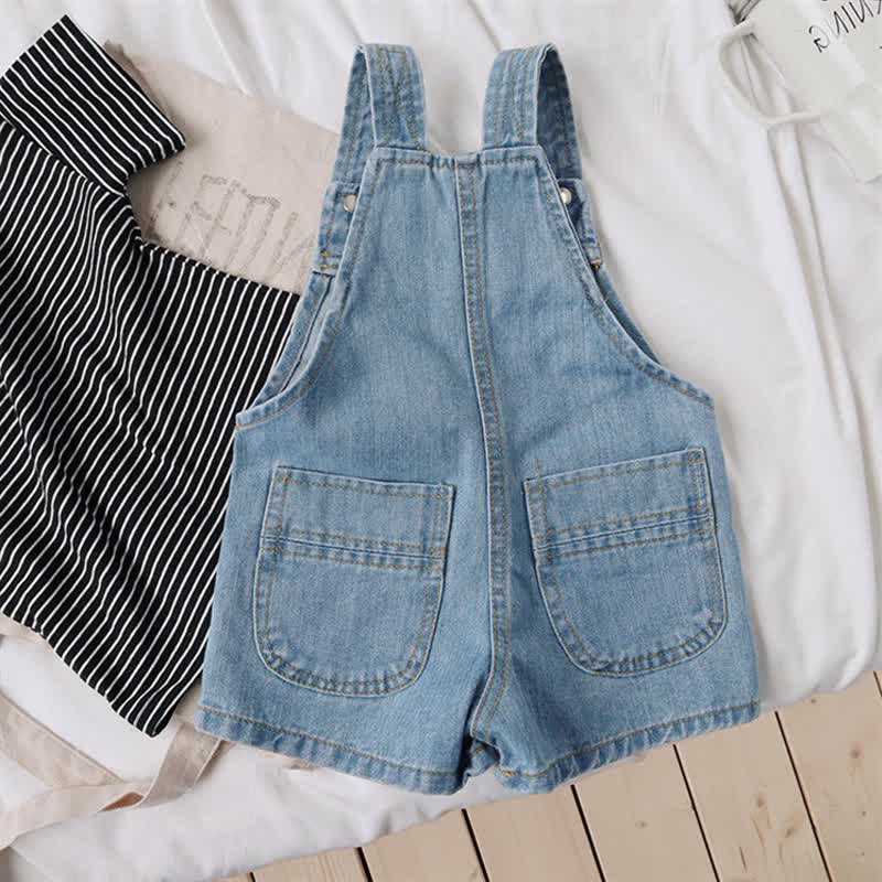Toddler Fashion Button Denim Overalls
