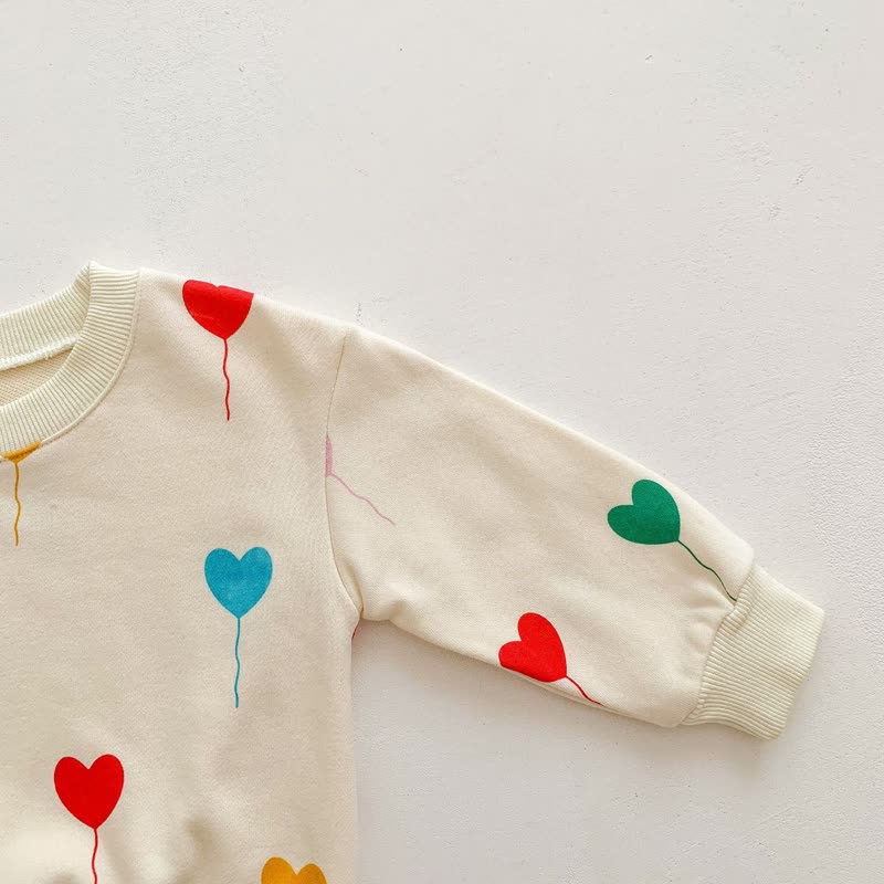 Baby Heart Balloon Sweatshirt and Pants Set